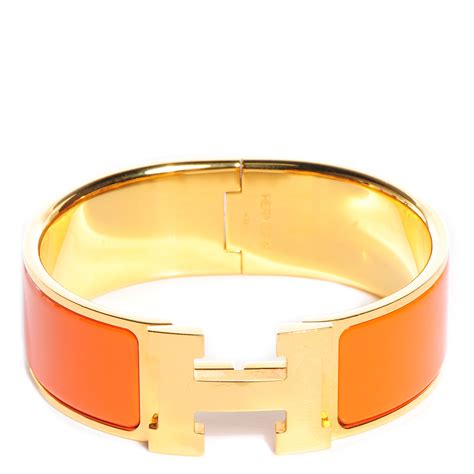 hermes clic clac orange|Hermes clic h bracelet orange.